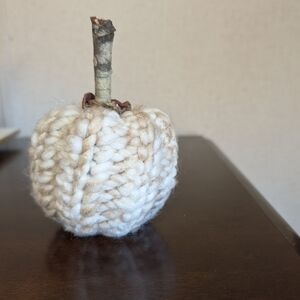 Handcrafted Cream and Brown Crochet Pumpkin Decor
